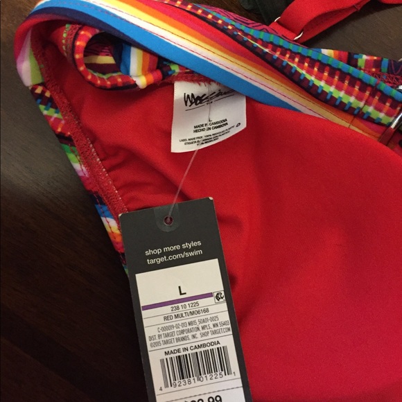 NWT High neck multicolored swim top - Picture 4 of 4